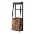 Furniture of America Bimme Rustic Metal 4-Shelf Wine Cabinet in Oak and Black Perspective: front
