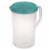 Sterilite 1-Gallon Round Plastic Pitcher and Spout, Clear w/ Color Lid (18 Pack) Perspective: front