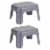 Rubbermaid Durable Roughneck Plastic Family Sturdy Step Stool, Gray (2 Pack) Perspective: front