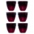 Suncast Seneca 16 Inch Ombre Resin Plant Flower Planter Pot, Red/Plum (6 Pack) Perspective: front