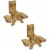 Woodlink Wooden Mini Picnic Table 1 Corn Cob Squirrel Feeding Station (2 Pack) Perspective: front