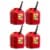 Midwest Can Company 5610 5 Gallon Gas Can Fuel Container Jugs w/ Spout (4 Pack) Perspective: front
