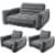 Intex Queen Size Inflatable Pull-Out Sofa Bed Couch and Chair Sleeper, Dark Gray Perspective: front
