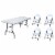 Plastic Development Group 6' Folding Banquet Table & Folding Chairs (4 Pack) Perspective: front