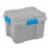 Sterilite 20 Gallon Plastic Home Storage Container Tote Box, Gray/Blue (12 Pack) Perspective: front