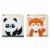 3 Sprouts Kids Foldable Fabric Storage Cube Bin Box, Orange Fox & Bear (2 Pack) Perspective: front