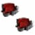 Gibson Soho Lounge 16 Piece Red Glazed Dinnerware Plates, Bowls, & Mugs (2 Pack) Perspective: front