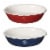 Emile Henry 9  Round Classics Ceramic 1.7 Quart Pie Dish Pan, Red/Blue (2 Pack) Perspective: front