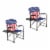 Kamp-Rite Director's Chair Camping Folding with Side Table, USA Flag (2 Pack) Perspective: front