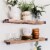 Willow & Grace Dennis 24 Inch Floating Wood Wall Mount Shelves, Walnut (3 Pack) Perspective: front
