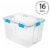Sterilite 80-Qt Clear Plastic Stackable Storage Bin w/ Gasket Latch Lid, 16 Pack Perspective: front