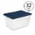 Sterilite Stackable 56 Quart Storage Tote, Clear with Marine Blue Lid (32 Pack) Perspective: front