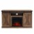 Edyo Living Electric Fireplace TV Stand Table with Sliding Barn Door, Rustic Oak Perspective: front