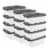 Sterilite 16 Qt Clear Plastic Stacking Storage Containers w/ Gray Lid (12 Pack) Perspective: front
