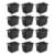 Sterilite 7.5 Gal Rugged Industrial Storage Totes w/ Latch Lids, Black (12 Pack) Perspective: front