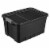Sterilite 19 Gal Rugged Industrial Stackable Storage Tote w/ Lid, Black, 6 Pack Perspective: front