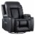 JOMEED PU Heated Leather Massage Rocking Recliner Chair with 360 Degree Swivel Perspective: front