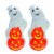 Union Products Light Up Ghost and Pumpkin Halloween Outdoor Decoration (2 Pack) Perspective: front