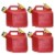 SureCan 2 Gallon Spill Free Type II Self Venting Gasoline Safety Can (4 Pack) Perspective: front