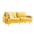 JULYFOX Mid Century Modern Button Tufted Velvet Loveseat Sofa Couch, Yellow Perspective: front