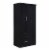 Hodedah Import 3 Door Armoire with Clothing Rod, Shelves, and 2 Drawers, Black Perspective: front
