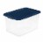 Sterilite 64 Quart Latching Plastic Storage Container Tote, Marine Blue, 18 Pack Perspective: front