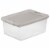 Sterilite 15 Quart Clear Plastic Latching Storage Container Box, Grey (48 Pack) Perspective: front