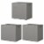 Suncast 22 Gallon Indoor Outdoor Small Patio Deck Storage Box, Stoney (3 Pack) Perspective: front
