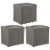 Suncast 22 gal Outdoor Patio Small Deck Chest Box w/Storage Seat, Stone (3 Pack) Perspective: front