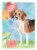 Carolines Treasures CK3238CHF Happy Birthday Beagle House Flag Perspective: front