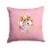 Jack Russell Terrier #1 Pink Flowers Fabric Decorative Pillow Perspective: front