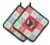 Carolines Treasures CK5433PTHD Sheba Guinea Pig Love Pair of Pot Holders, Red Perspective: front