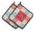 Carolines Treasures CK5531PTHD Chameleon Pair of Pot Holders, Red Perspective: front