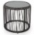 Noble House Pabrico Outdoor Tempered Glass Top Wicker Side Table in Gray Perspective: front