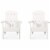 Noble House Culver Faux Wood Slat-Backed Adirondack Chair in White (Set of 2) Perspective: front