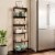 5 Shelf Ladder Bookshelf- Free Standing Wooden Tiered Bookcase Home Office Decor Perspective: front