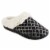 Isotoner® Women's Sweater Knit Diamond Quilted Hoodback Slippers - Black Perspective: front