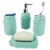 Home Basics 4 Piece Dolomite Mason Jar Bath Set, Mint Perspective: front