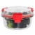 Home Basics Leak Proof 32  oz. Round  Borosilicate Glass Food Storage Container, Red Perspective: front