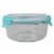 Home Basics 32 oz Borosilicate Glass  Food Storage Meal Prep Storage Container, Turquoise Perspective: front