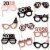 Big Dot of Happiness Rose Gold Happy New Year Glasses Paper 2023 Photo Booth Props Kit 10 Ct Perspective: front