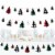 Big Dot of Happiness Holiday Plaid Trees Christmas Party Clothespin Garland Banner 44 Pc Perspective: front