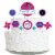 Big Dot of Happiness Tumble, Flip & Twirl Gymnastics Birthday Decor Kit Cake Topper Set 11 Pc Perspective: front