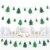 Big Dot of Happiness Snowy Christmas Trees Classic Holiday Clothespin Garland Banner 44 Pc Perspective: front