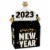 Big Dot of Happiness Hello New Year Treat Box Party Favors 2023 NYE Party Gable Boxes 12 Ct Perspective: front