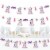 Big Dot of Happiness 1st Birthday Roar Dinosaur Girl Decor Clothespin Garland Banner 44 Pc Perspective: front