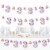 Big Dot of Happiness 3rd Birthday Roar Dinosaur Girl Party Clothespin Garland Banner 44 Pc Perspective: front