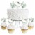 Big Dot of Happiness Boho Botanical Cupcake Toppers Greenery Party Clear Treat Picks Ct Perspective: front