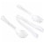 24 Pack Plastic Serving Utensils Set disposable Spoons Forks Tongs Caterware Perspective: front