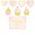 Happy 21st Birthday Yard Signs, Lawn Decorations in 3 Pink Designs (26 Pieces) Perspective: front